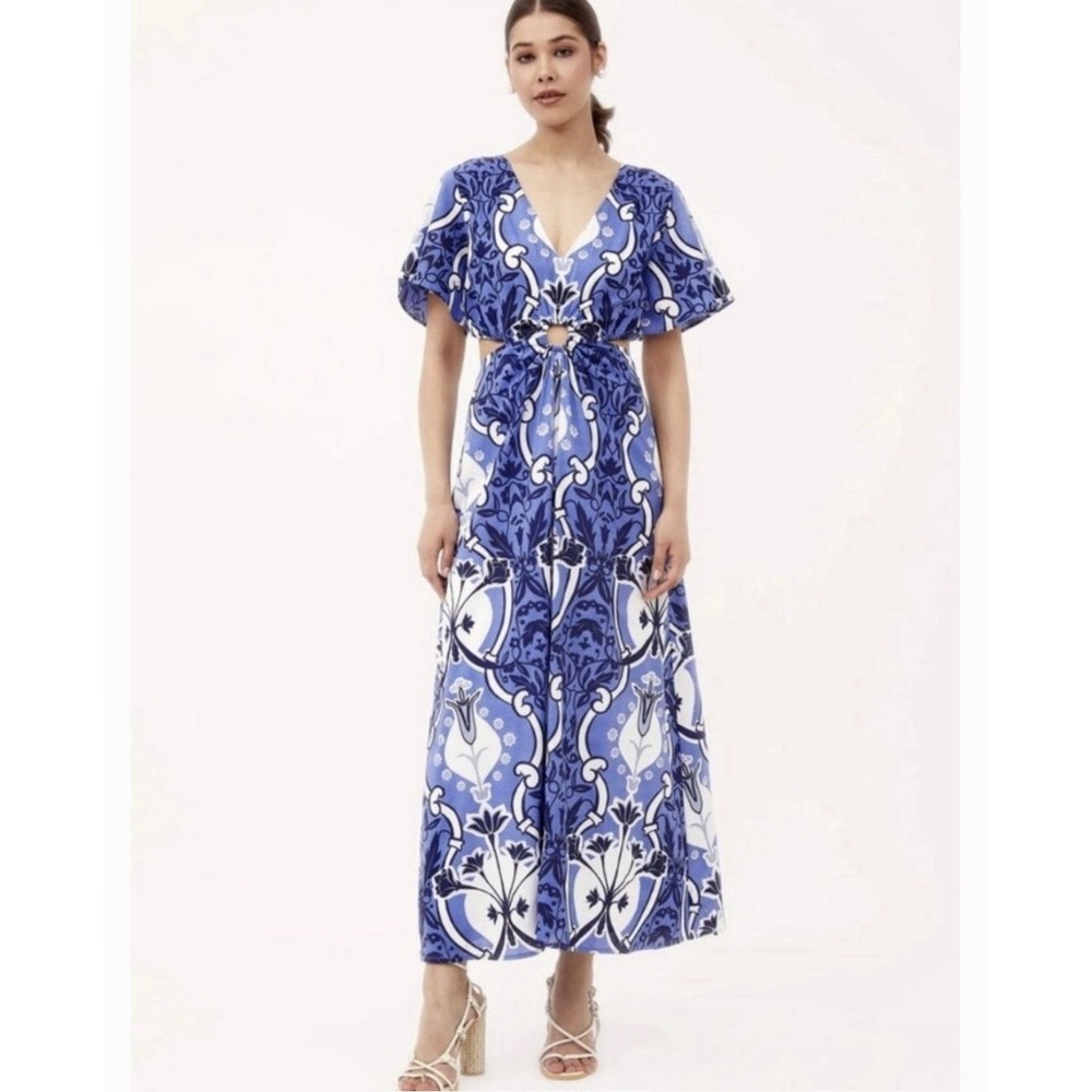 NWT Beyond by Vera Giselle Dress Blue Floral XL